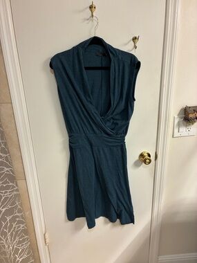 Prana Teal Sleeveless Wrap Midi Dress Sz S